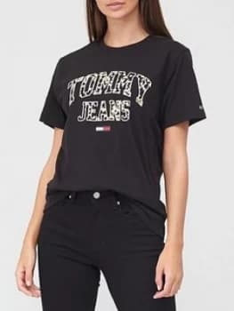 Tommy Jeans Collegiate Floral T-Shirt - Black