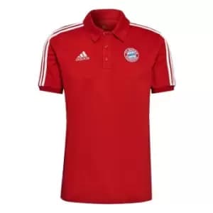 adidas FC Bayern 3-Stripes Polo Shirt Mens - Red