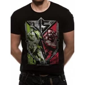 Thor Ragnarok - Thor V Hulk Mens Small Short Sleeve T-Shirt - Black