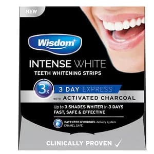 Wisdom Intense White Activated Charcoal Teeth Whitening Strips 3Pcs