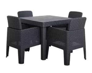 Faro 4 Seater Black Cube Dining Set Black