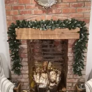 270cm x 25cm Samuel Alexander Snow King Fir Christmas Garland with Pine Cones