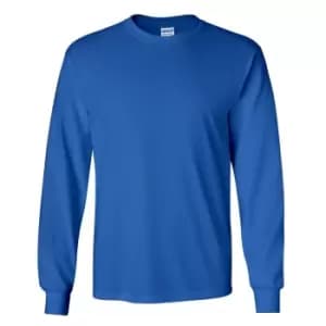 Gildan Mens Plain Crew Neck Ultra Cotton Long Sleeve T-Shirt (M) (Royal)