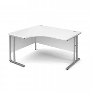 Maestro 25 SL Left Hand Ergonomic Desk 1400mm - Silver Cantilever fram