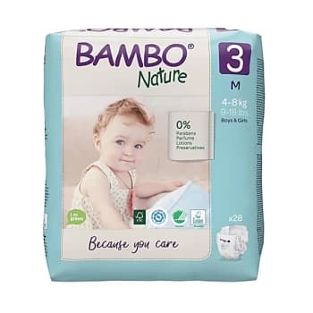Bambo Nature Disposable Nappies - Midi - Size 3 - Pack of 28