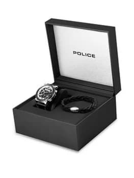 Police Police Leather Watch & Bracelet Gift Set - Mens
