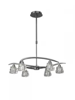 Telescopic Semi Flush Convertible 6 Light G9, Satin Nickel
