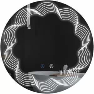 kleankin LED Dimming Lighted Bathroom Mirror with Smart Touch, Anti-Fog, 70cm - Clear