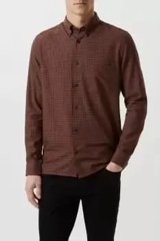 Mens Red Dogtooth Check Shirt