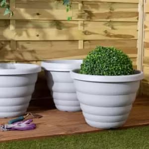Wham Set 4 Beehive 48cm Round Pot Cement Grey