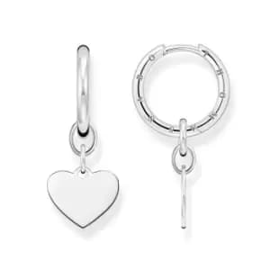THOMAS SABO Silver Heart Pendant Hoop Earrings