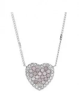 Fossil Fossil Mother Of Pearl And Silver Tone Heart Pendant Necklace