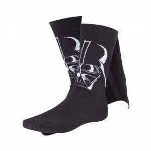 Star Wars Adult Male Darth Vader 3D Cape Crew Socks, 39/42, Black
