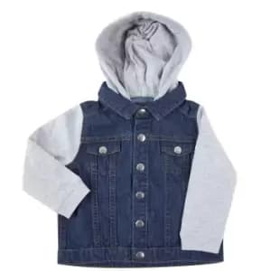 Larkwood Childrens/Kids Denim Hooded Jacket (18-24 Months) (Denim Blue)
