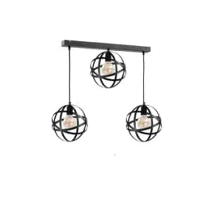 Pola Bar Pendant Ceiling Light Black, 65cm, 3x E27