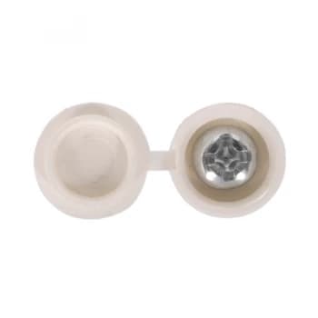 Sealey NPW50 Number Plate Screw & Flip Cap 4.2 x 19mm White Pack of 50