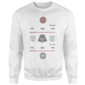 Star Wars Imperial Knit White Christmas Sweatshirt - L - White