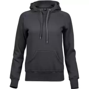 Tee Jays Womens/Ladies Raglan Hooded Sweatshirt (M) (Dark Grey)