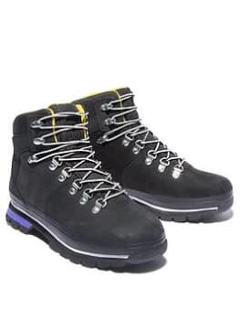 Timberland Euro Hiker Ankle Boot - Black/Yellow, Size 4, Women