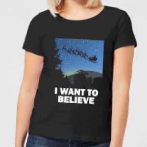 I Want To Believe Womens T-Shirt - Black - 3XL - Black