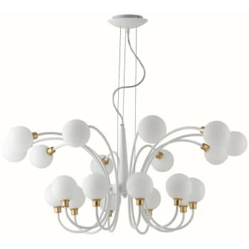 Fan Europe Lighting - Fan Europe Aida - 20 Light Multi Arm Globe Ceiling Pendant, White, Gold, G9