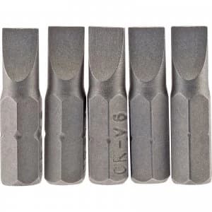 Draper Slotted Screwdriver Bit 6mm 25mm Pack of 5