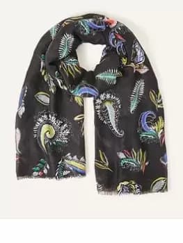 Accessorize Multi Paisley Print Scarf, Black, Women