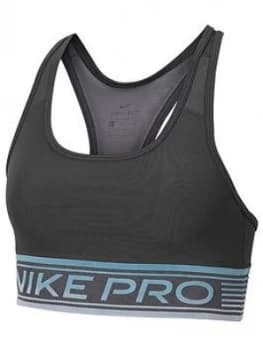 Nike Training Swoosh Mesh Sports Bra - Dark Grey