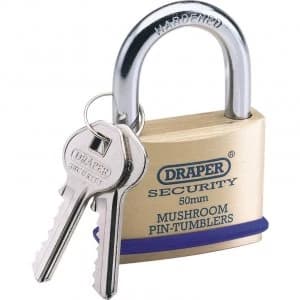 Draper Solid Brass Padlock 21mm Standard