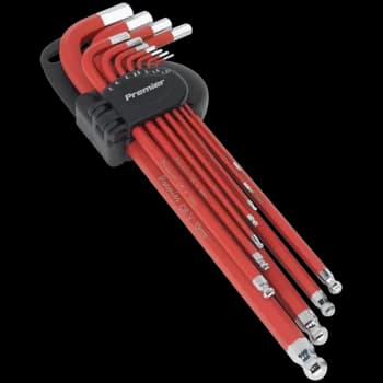 Sealey 11 Piece Anti Slip Extra Long Ball End Hexagon Key Set Metric