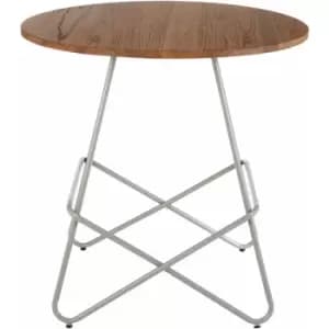 District Grey Metal & Elm Wood Round Table - Premier Housewares