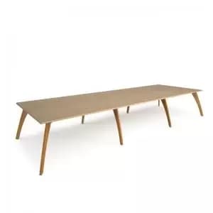 Enable worktable 4800mm x 1600mm deep with eight solid oak legs -