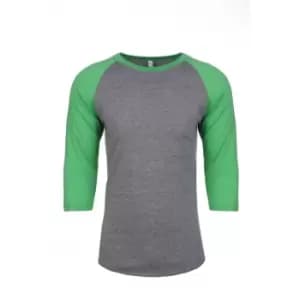 Next Level Adults Unisex Tri-Blend 3/4 Sleeve Raglan T-Shirt (3XL) (Envy/Premium Heather)