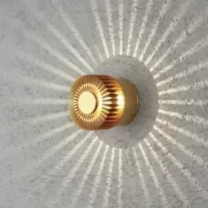 Konstsmide Monza Outdoor Modern Wall Light Brass Anodised 3W High Power LED, IP54