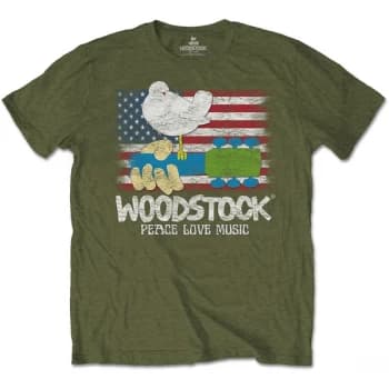 Woodstock - Flag Unisex Large T-Shirt - Green