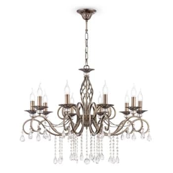 Grace Chandelier Brass & Crystal, 10 Light, E14