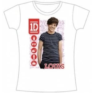 One Direction 1D Louis Symbolfield Skinny White TS: Large