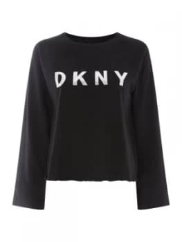 DKNY Iridescent logo sweat top Black