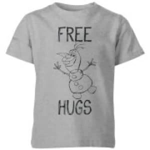 Disney Frozen Olaf Free Hugs Kids T-Shirt - Grey - 11-12 Years