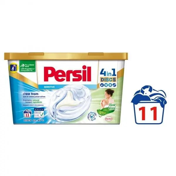 Persil Sensitive 4-in-1 Laundry Washing Detergent Discs 11x Discs