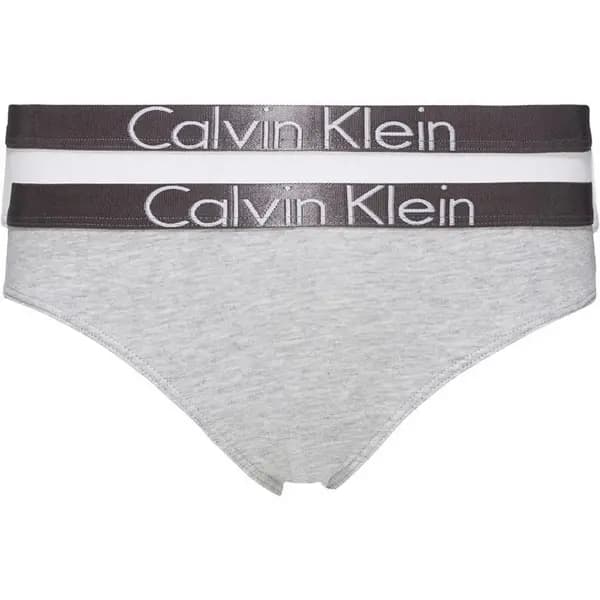 Calvin Klein 2 Pack Junior Bikini Briefs - Grey 9 - 10 Years