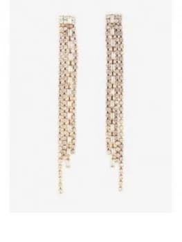 Mint Velvet Gold Sparkle Tassel Earrings