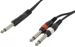 2 x Mono Jack To 1 x Mono Jack Leads 1.5M