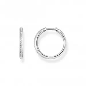 Sterling Silver White Pav Stones Earrings CR673-051-14