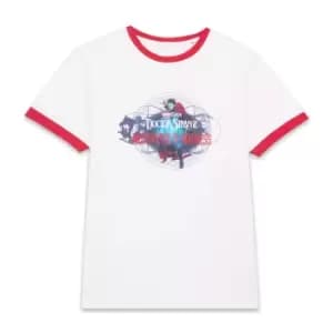 Marvel Dr Strange Composition Unisex Ringer T-Shirt - White/Red - L