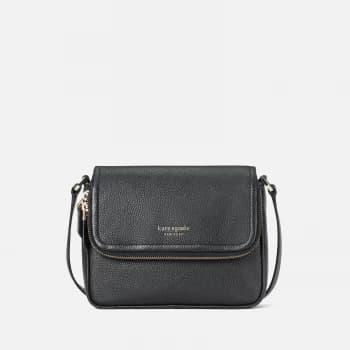 Kate Spade New York Womens Run Around Large Flap Cross Body Bag - Black