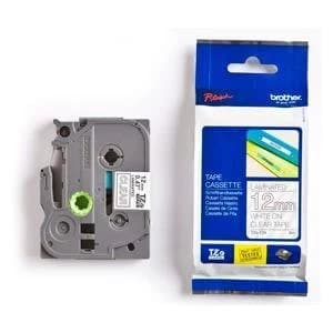 Brother P-touch TZE135 12mm Gloss Tape White on Clear