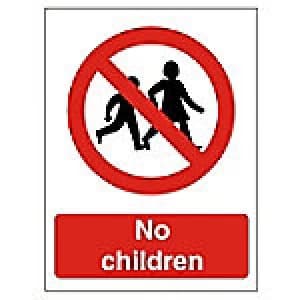 Prohibition Sign No Children Plastic 40 x 30 cm