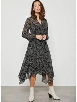 Mint Velvet Jessica V-Neck Boho Midi Dress - Black