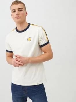 Pretty Green Tilby Stripe Sleeve T-Shirt - Stone